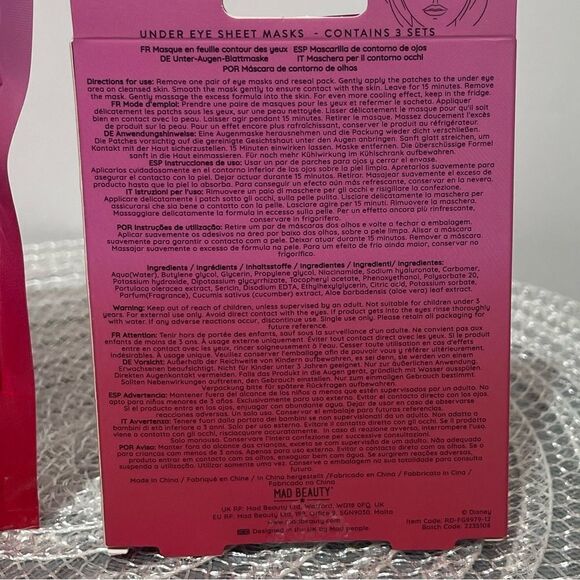 Mad Beauty Disney Minnie Mouse Bath Salts and Under Eye Masks NWT - Picture 4 of 6